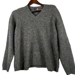 Venezia Jeans Womens 22/24 Lambswool V Neck Sweater Dark Gray Heathered Y2K